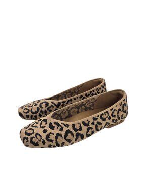 VIVAIA Leopard Square Toe Flats, Slip On, Comfort, Size 43 / US 11